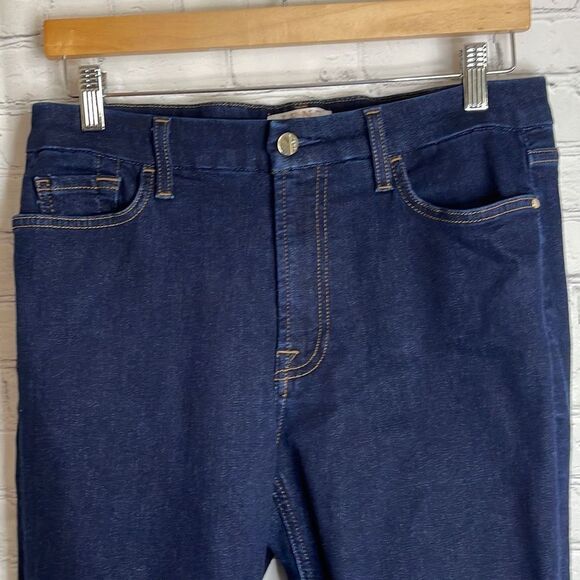 7 for all Mankind Jen 7 Ankle Skinny Dark Wash Frayed Hem Jeans size 10 - Picture 3 of 7